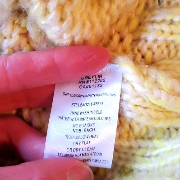 Greylin yellow knit sweater puffy sleeves - Picture 10 of 14